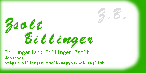 zsolt billinger business card